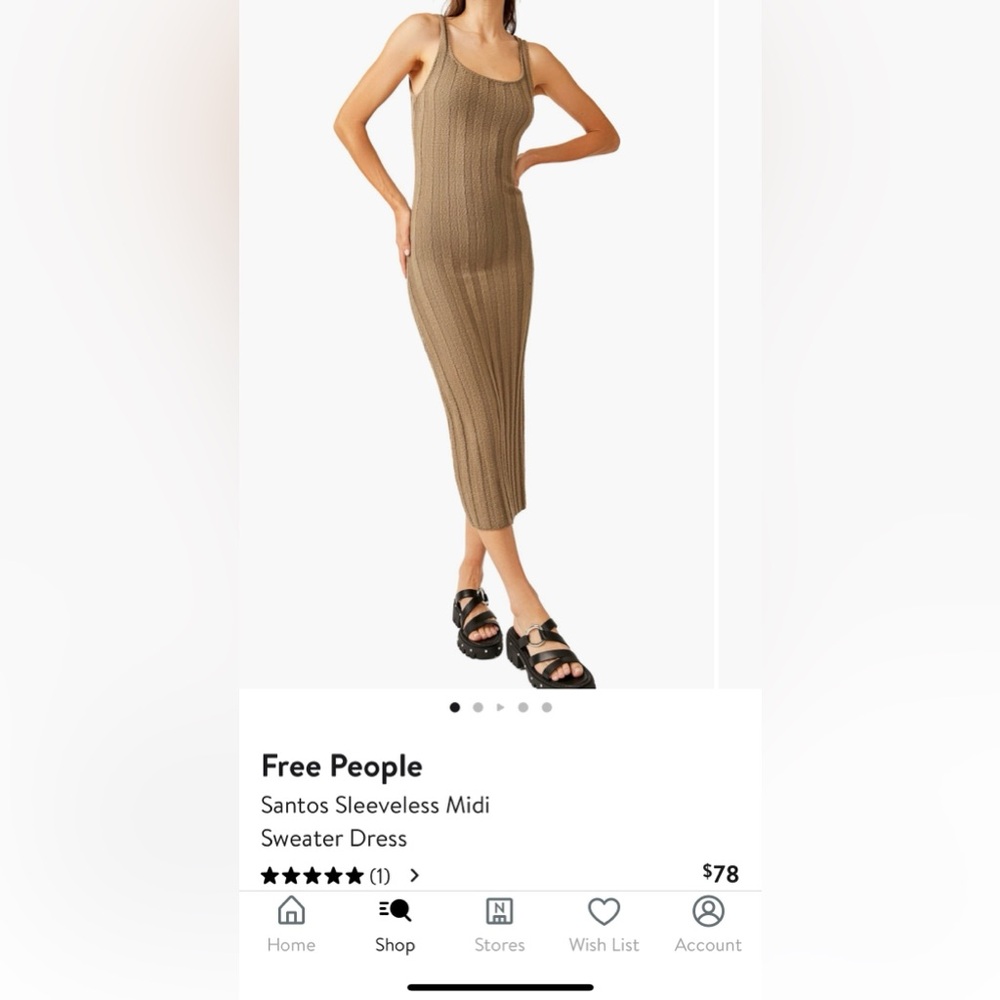 Ankle length dress from Free People (olive stone)